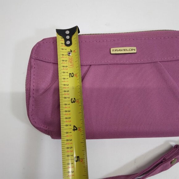 TRAVELON Wristlet Wallet Full Zip Purple Pink Clutch - Picture 11 of 11